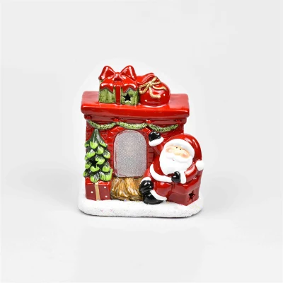 Горячая продажа Amazon керамическая свеча Санта-Клауса для настольных украшений